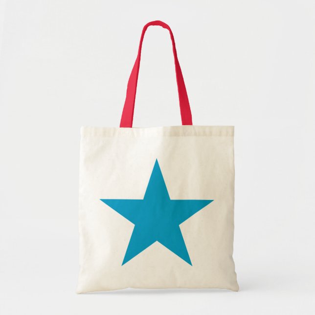 Bright Blue Star Tote Bag (Front)
