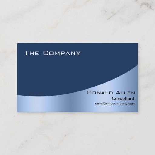 Customizable Bright Blue Steel Metal Professional Elegant Business Card Templates