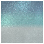 Bright Blue Teal Sparkly Glitter Ombre Gradient Fabric