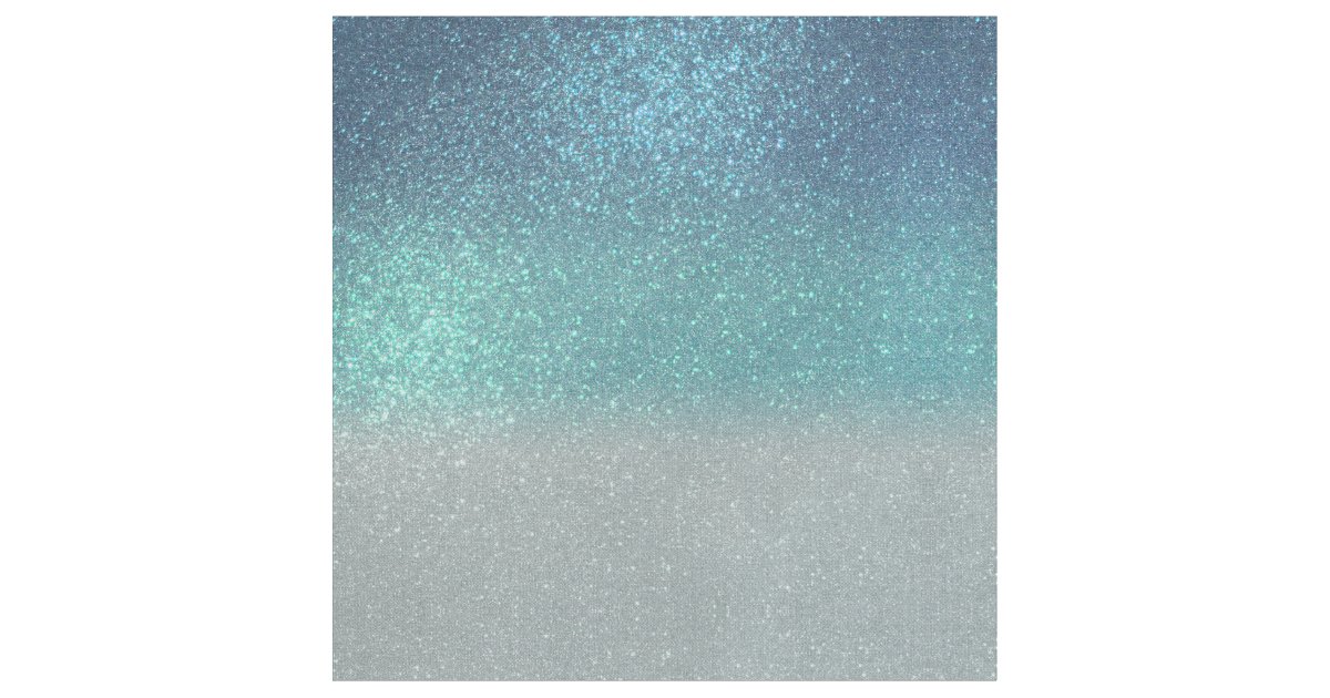 Bright Blue Teal Sparkly Glitter Ombre Gradient Fabric | Zazzle.com