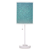 Bright Blue Teal Sparkly Glitter Ombre Gradient Table Lamp (Right)