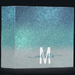 Bright Blue Teal Sparkly Glitter Ombre Monogram 3 Ring Binder<br><div class="desc">This elegant, glamorous, and chic print is perfect for the trendy and stylish girly girl. It features a faux printed sparkly bright blue glitter into teal green into pastel blue triple gradient ombre. It's modern, pretty, girly, unique, and cool. Just customize this design with your own personalized monogram family name...</div>