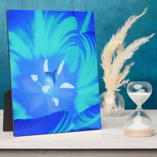 Bright Blue Tulip Plaque (Side)