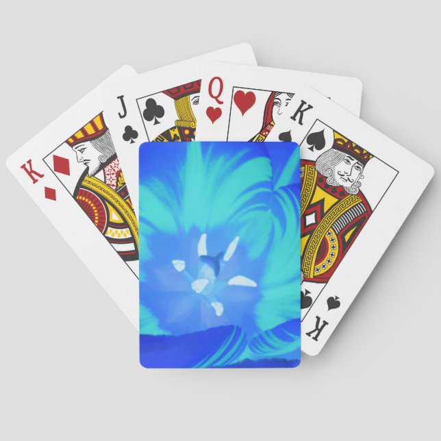 Bright Blue Tulip Playing Cards (Back)