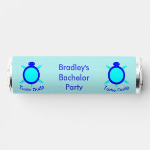 Bright Blue Turtle Dude Bachelor Party Custom Breath Savers® Mints