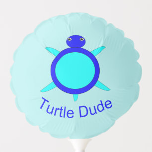 Bright Blue Turtle Dude Balloon