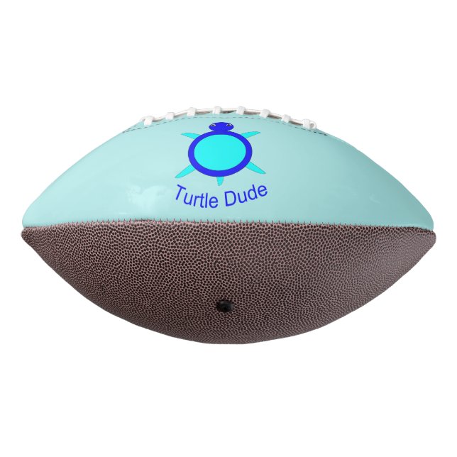 Bright Blue Turtle Dude Football (Rotated 270)