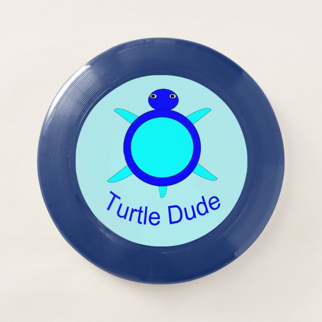 Bright Blue Turtle Dude Frisbee (Front)