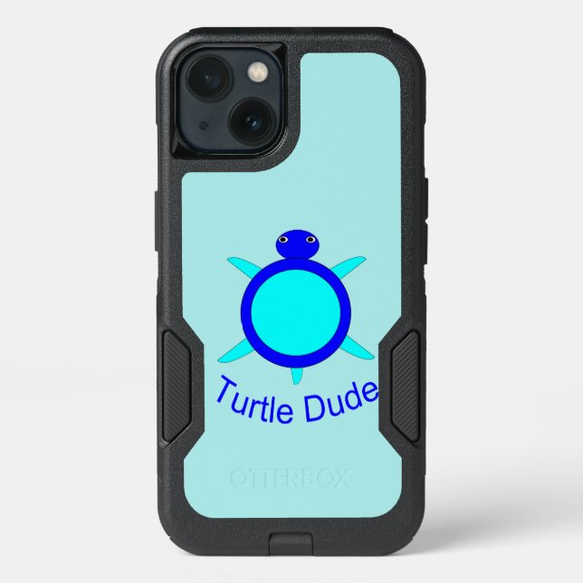 Bright Blue Turtle Dude Phone Case (Back)