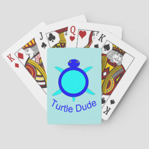 Bright Blue Turtle Dude Playing cards
