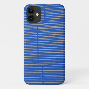 Bright Blue Unique Modern Stripe Pattern Cool iPhone 11 Case