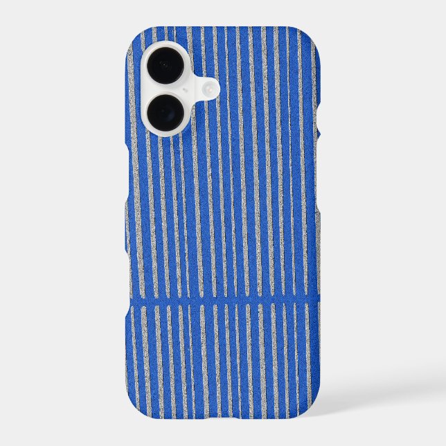 Bright Blue Unique Modern Stripe Pattern Cool Iphone Case (Back)