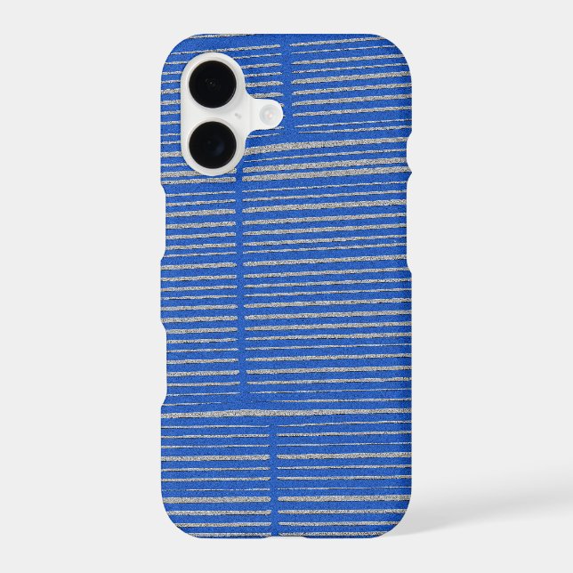 Bright Blue Unique Modern Stripe Pattern Cool Iphone Case (Back)