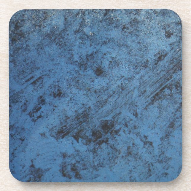 Bright blue vintage beverage coaster (Front)