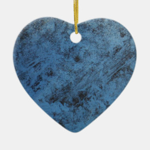 Bright blue vintage ceramic ornament