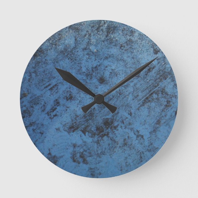 Bright blue vintage round clock (Front)