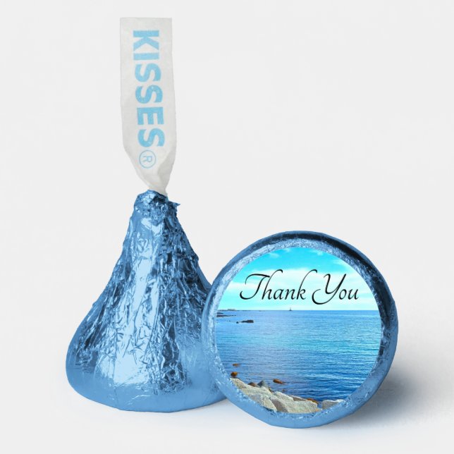 Bright Blue Water Photo Thank You Customer Hershey®'s Kisses® (Front)