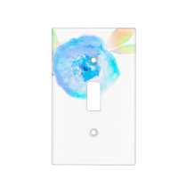 Bright Blue Watercolor Flower Modern Chic Light Switch Cover