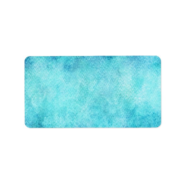 Bright Blue Watercolor Personalized Background Label (Front)