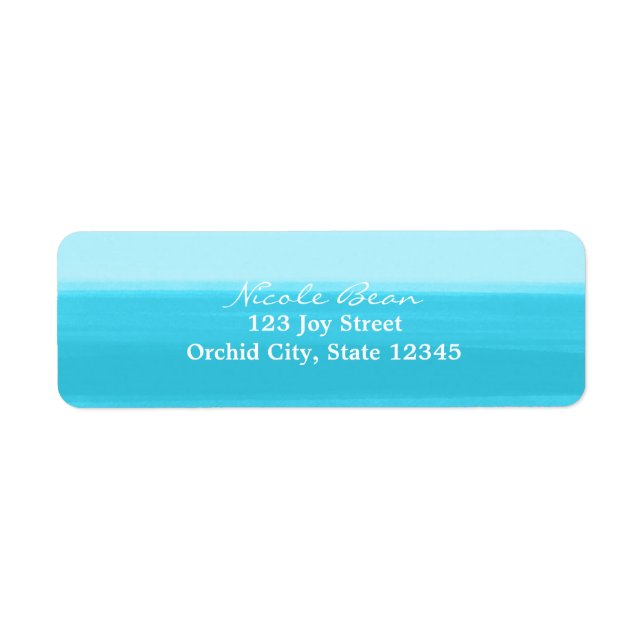 Bright Blue Watercolor Wedding Address Labels (Front)