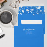 Bright blue white stars envelope<br><div class="desc">Bright blue with white stars inside. Personalize and add your name and return address.</div>