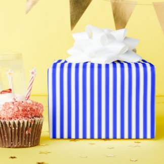 Bright Blue & White Stripes Wrapping Paper