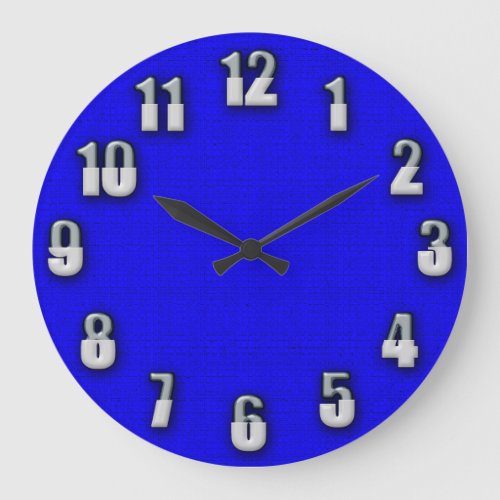 Bright blue with fancy big numbers large clock