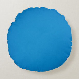 Bright Blue with Grainy Texture Round Pillow