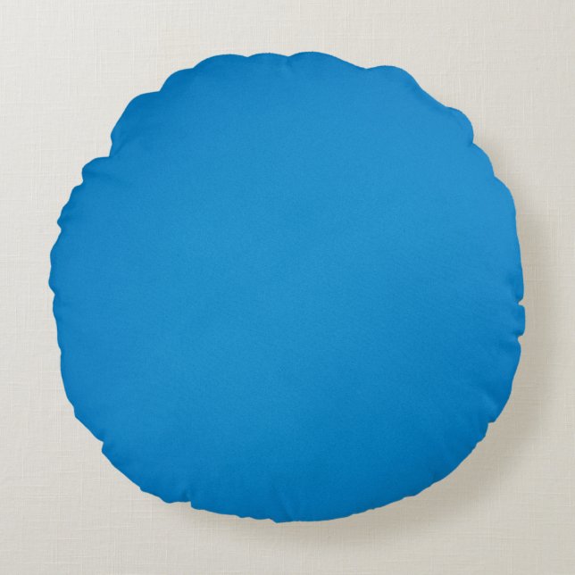 Bright Blue with Grainy Texture Round Pillow (Front)