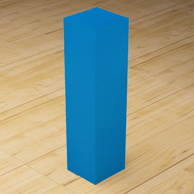 Bright Blue with Grainy Texture Wine Box (Front)