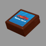 Bright Blue with Red Sports Car Flames Kids Boys Gift Box