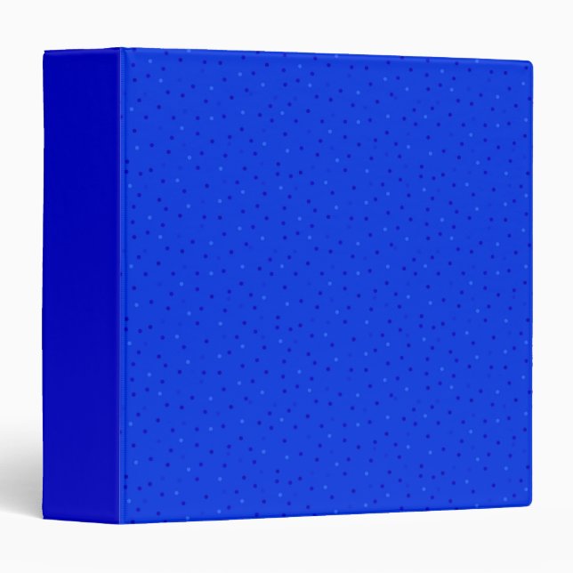 Bright blue with small polka dots. 3 ring binder (Front/Spine)