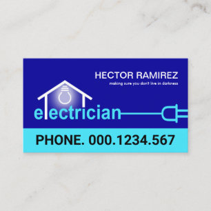 Bright Blues Electrician Wiring Business Card