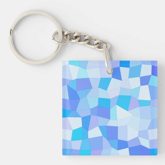 Bright Blues Mosaic Keychain (Front)