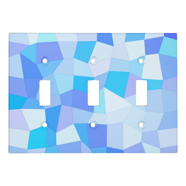Bright Blues Mosaic Light Switch Cover (Front)