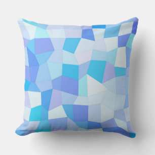Bright Blues Mosaic Outdoor Pillow