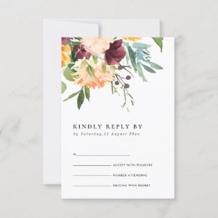 BRIGHT BLUSH YELLOW ORANGE FLORAL BUNCH RSVP