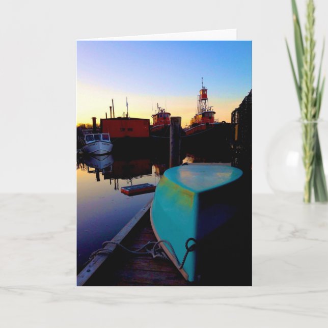 bright boats greeting card (Front)