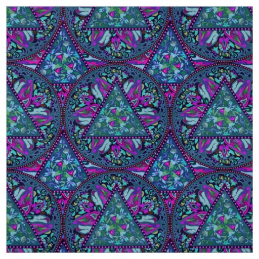 Bright Bohemian Boho Hippy Chic Pattern Fabric | Zazzle