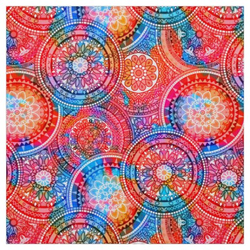 Bright Bohemian Boho Hippy Chic Pattern Fabric