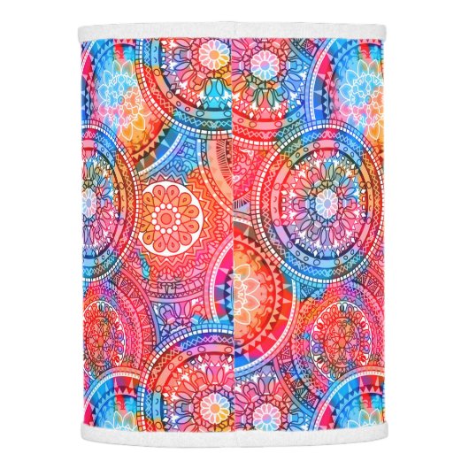 Bright Bohemian Boho Hippy Chic Pattern Lamp Shade (Back)