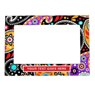 Bright Bohemian Paisley Colorful Family Magnetic Frame