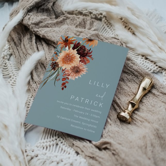 Bright Bohemian Wedding: Gorgeous Floral Boho  Invitation (Creator Uploaded)