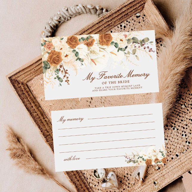 Bright Boho Favorite Memory of the Bride Ticket Note Card (Creator Uploaded)