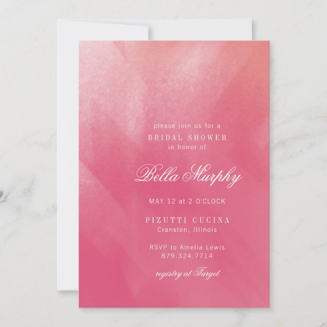 Bright Boho Ombre Bridal Shower Invitation (Front)