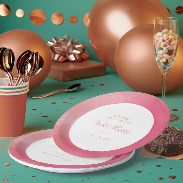 Bright Boho Ombre Bridal Shower Paper Plates (Multi)