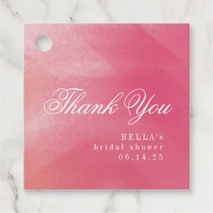 Bright Boho Ombre Bridal Shower Thank You Favor Tags