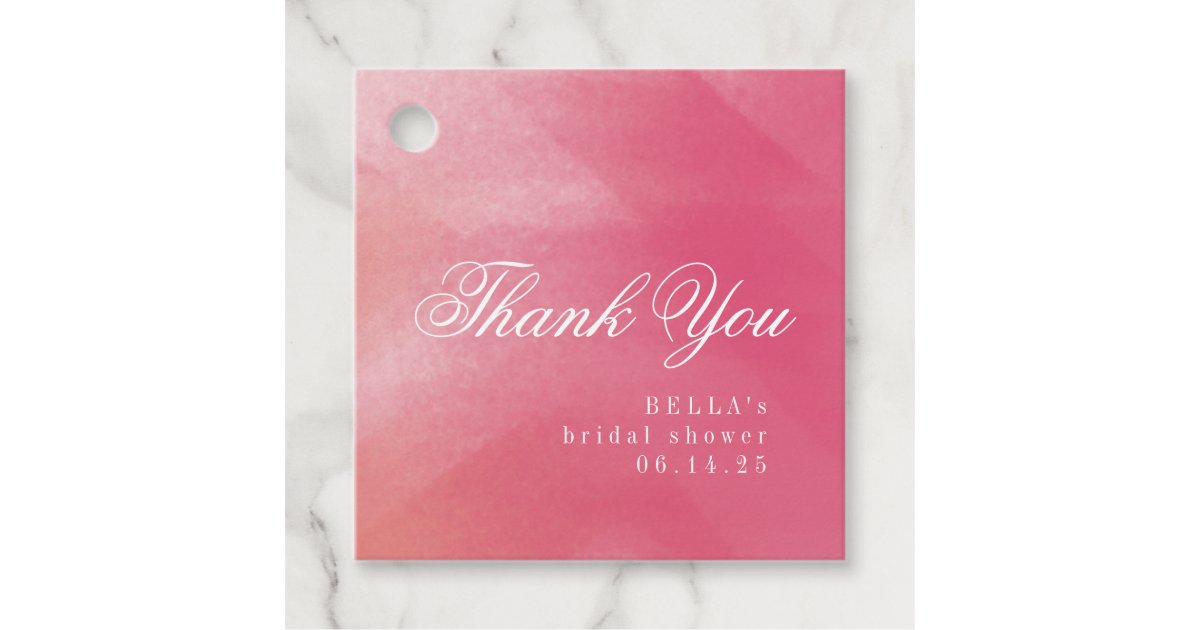 Bright Boho Ombre Bridal Shower Thank You Favor Tags | Zazzle