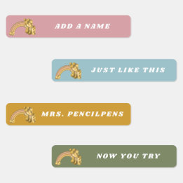 Bright Boho Rainbow Name Labels