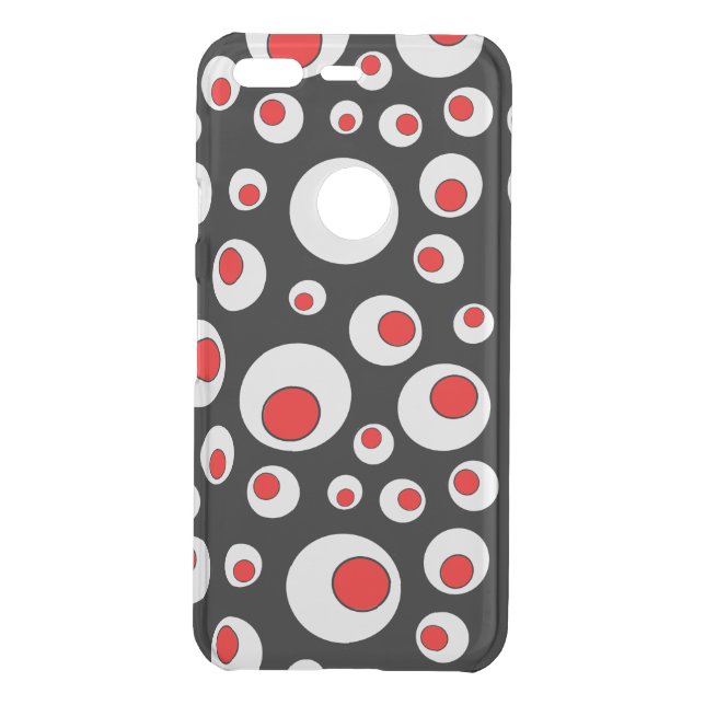 Bright Bold Abstract Geometric Circles Red White Uncommon Google Pixel Case (Back)